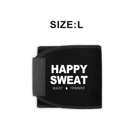 Black Premium Seamless Waist Trimmer and Body Shaper (L Size) - Postpartum Recovery & Fitness Sweat Belt for Lumbar Support