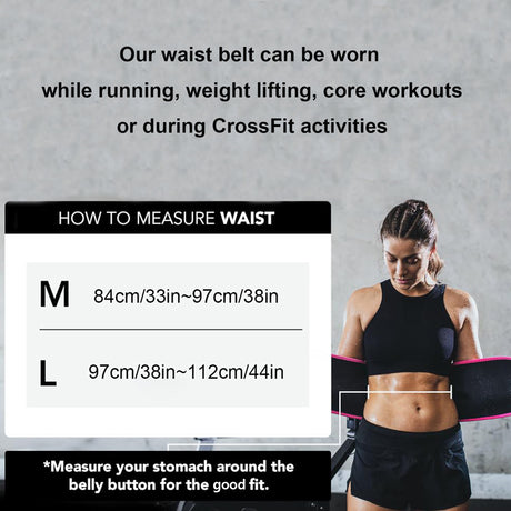 Pink Premium Seamless Waist Trimmer and Body Shaper (L Size) - Postpartum Recovery & Fitness Sweat Belt for Lumbar Support