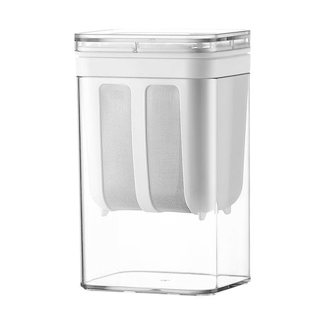 White Premium Greek Yogurt Strainer with Removable 304 Stainless Steel Fine Mesh & Transparent Airtight Storage Container