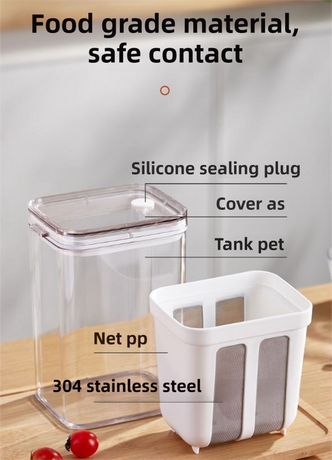 White Premium Greek Yogurt Strainer with Removable 304 Stainless Steel Fine Mesh & Transparent Airtight Storage Container