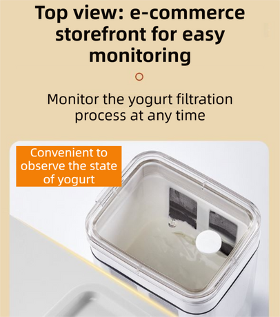 White Premium Greek Yogurt Strainer with Removable 304 Stainless Steel Fine Mesh & Transparent Airtight Storage Container