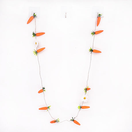 2-Pack 125CM Easter Carrot Hemp Rope Hanging Bunting - Festive Rabbit & Garden Themed Party Decoration