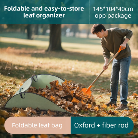 Dark Green 380L Ultra-Large Collapsible Leaf Collection Bag - Lightweight & Durable Oxford Cloth Instant Pop-Up Garden Waste Bin