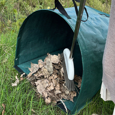 53 Gallon Self-StandingGarden Dustpan Bag with Dual Handles - Heavy-Duty Semi-Circular Leaf & Waste Collector