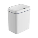 White Intelligent Dual-Sensor Trash Can (Hand-Wave & Knee-Bend) - Slim-Fit Touchless Rechargeable Bin for Bathroom & Kitchen
