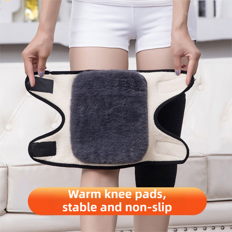 Windproof Thermal Rider Protection Set - 2 Pack Faux Rabbit Fur Knee Braces & Grey Fleece Balaclava Hood Outdoor Sports Warmth Bundle