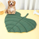 Green Heart-Leaf Decorative Pet Mat (66 x 63 CM) - Reversible Thickened All-Season Botanical Floor Pad for Pets & Humans