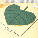 Green Heart-Leaf Decorative Pet Mat (66 x 63 CM) - Reversible Thickened All-Season Botanical Floor Pad for Pets & Humans