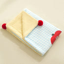Plaid Apple Premium Soft Fleece Dog Bed Mat/Quilt (M Size 60 x 40 CM) - All-Season Reversible Warm Cat Nap Pad