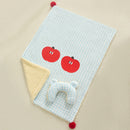 Plaid Apple Premium Soft Fleece Dog Bed Quilt & Pillow Set (M Size 70 x 50 CM) - All-Season Reversible Warm Cat Nap Pad