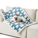 75 x 100 CM Waterproof Soft Sherpa Fleece Pet Blanket (Blue Sky & Clouds) - Reversible Thickened Furniture Protector for Dogs & Cats