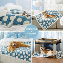 75 x 100 CM Waterproof Soft Sherpa Fleece Pet Blanket (Blue Sky & Clouds) - Reversible Thickened Furniture Protector for Dogs & Cats