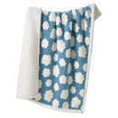 100 x 130 CM Waterproof Soft Sherpa Fleece Pet Blanket (Blue Sky & Clouds) - Reversible Thickened Furniture Protector for Dogs & Cats