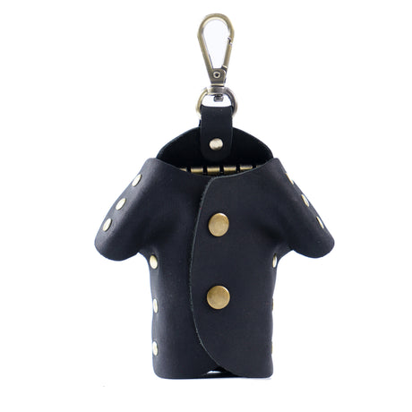 Black Genuine Crazy Horse Leather Key Case Creative Jacket Shape Holder Vintage Cowhide Pouch for Car Fob & House Keys Brown