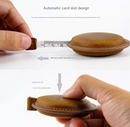 Brown Handmade Crazy Horse Leather Retractable Tape Measure Keychain Dual Sided Scale 150cm/60" Mini Pocket Ruler for Sewing & Body Measuring