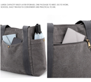 Coffee Women's Large Canvas Tote Bag Minimalist Shoulder Handbag High Capacity 39cm for Work School & Travel
