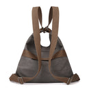 Grey Versatile 3-in-1 Canvas Backpack and Shoulder Bag Large Capacity Handbag for Women Ideal for Travel School and Everyday Use