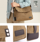 Black Men's Large Capacity Canvas Messenger Bag Lightweight Multi-Pocket Crossbody Shoulder Bag for Work Casual Travel iPad Compatible