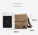 Grey Men's Large Capacity Canvas Messenger Bag Lightweight Multi-Pocket Crossbody Shoulder Bag for Work Casual Travel iPad Compatible