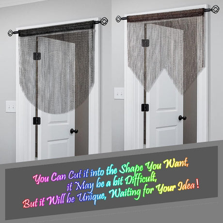 White 2 Pack Sparkle String Door Curtains 100x200cm Glitter Sequin Tassel Room Divider for Australian Home Decor and Parties