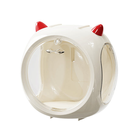 Beige Cute Magnetic Display Case - Dustproof 'Space Capsule' Box for Figures & Collectibles