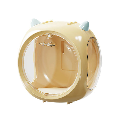 Yellow Cute Magnetic Display Case - Dustproof 'Space Capsule' Box for Figures & Collectibles