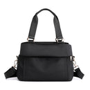 Black Women's Large Capacity Water-Resistant Nylon Handbag Multi-Compartment Crossbody Shoulder Bag for Work Travel and Daily Use 30cm