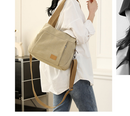 Grey Multi-functional Large Capacity Canvas Tote Bag - Versatile 3-Way Adjustable Shoulder and Crossbody Handbag for Work, Travel, and Daily Use