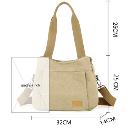 Purple Multi-functional Large Capacity Canvas Tote Bag - Versatile 3-Way Adjustable Shoulder and Crossbody Handbag for Work, Travel, and Daily Use