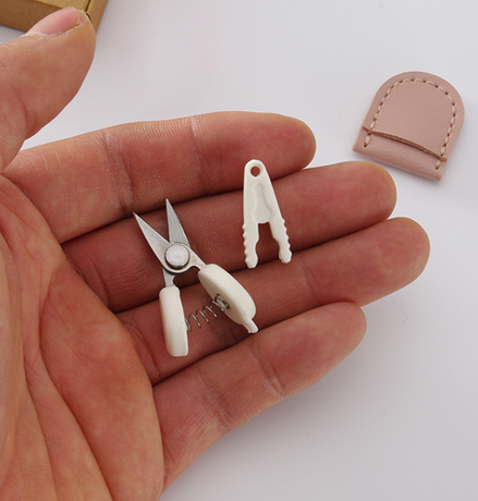 Pink Ultra-Portable Mini Precision Scissors Set - Compact 7cm Craft Snips with Safety Cap, Leather Sheath, and Keychain Hook for Travel and DIY