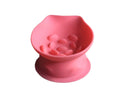 S Pink 2-Piece Elevated Silicone Pet Bowl Set - Slanted Neck Protection Cat Bowl with Anti-Slip Suction Base for Cats and Small Dogs