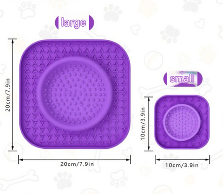 S Blue 2-Pack Premium Silicone Pet Lick Mat - Slow Feeder for Dogs and Cats with Powerful Suction Base - Anxiety Relief and Boredom Buster for Grooming and Bathing