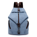Light Blue Women's Vintage Canvas Backpack Casual Daypack Retro College School Bag Large Capacity Rucksack for Travel Work & Daily Use