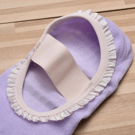 White 2pcs Women's 5-Finger Ballet Style Yoga Socks - Non-Slip Grip Pilates & Dance Socks with Elegant Lace Trim and Elastic Cross Strap