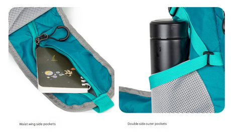 Purple Professional Large Capacity Hiking Backpack - Waterproof Lightweight Outdoor Trekking Rucksack with Hydration Port and Emergency Safety Whistle
