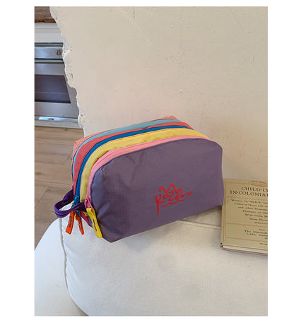 Purple Trendy Color-Block Outdoor Waterproof Nylon Crossbody Bag - Niche Lightweight Chest Bag and Phone Pouch for Travel and Sports