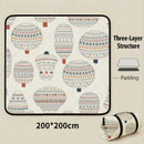 Hot-air Balloon Flight Extra Large 200x200cm Waterproof Picnic Mat - Portable Thickened Oxford Cloth Outdoor Camping Blanket for Beach, Parks and Family Outings