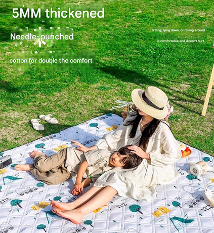 Soaring Through The Skies Extra Large 200x200cm Waterproof Picnic Mat - Portable Thickened Oxford Cloth Outdoor Camping Blanket for Beach, Parks and Family Outings