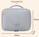 Blue Professional Large Capacity Travel Makeup Bag - Multifunctional Cosmetic Organizer with Dedicated Brush Slots and Portable Handle