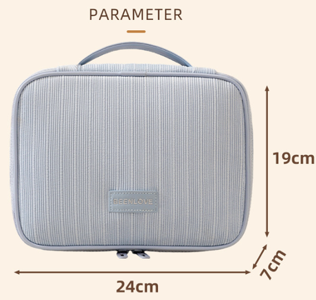 Grey Professional Large Capacity Travel Makeup Bag - Multifunctional Cosmetic Organizer with Dedicated Brush Slots and Portable Handle