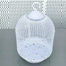 S White Star【Height 17, Circumference 110】 Large Bird Cage Seed Catcher Net Cover - Adjustable Mesh Guard Splash-Proof Dust Cover for Indoor Outdoor Cages