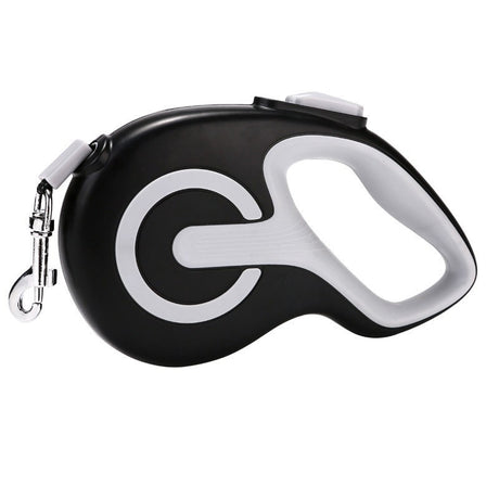 Black 3 Meter Retractable Dog Leash | Ergonomic Anti-Slip Grip | Heavy Duty Nylon Rope for Small to Medium Dogs