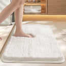 White 40*60cm Luxury 3.5cm Shag Bath Mat | Silver Ion Antibacterial Technology | Quick Dry Non-Slip TPR Bathroom Rug