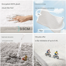 White 50*80cm Luxury 3.5cm Shag Bath Mat | Silver Ion Antibacterial Technology | Quick Dry Non-Slip TPR Bathroom Rug