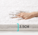White 60*90cm Luxury 3.5cm Shag Bath Mat | Silver Ion Antibacterial Technology | Quick Dry Non-Slip TPR Bathroom Rug