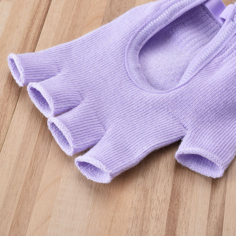 Pink 2-Pack Women's Non-Slip Yoga Gloves - Open Back Half Finger Cotton Stretchy Grip Gloves for Aerial Yoga, Pilates, and Fitness