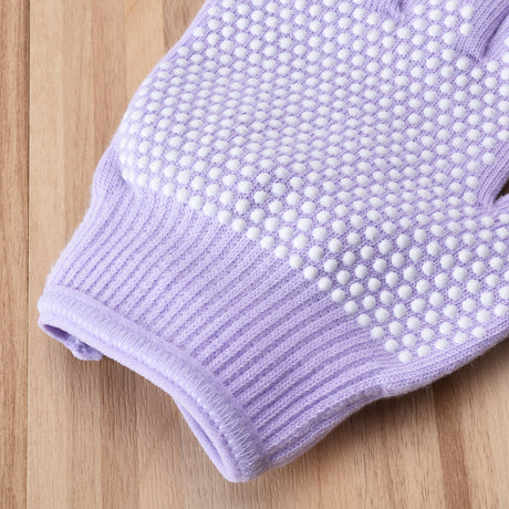 Orange 2-Pack Women's Non-Slip Yoga Gloves - Open Back Half Finger Cotton Stretchy Grip Gloves for Aerial Yoga, Pilates, and Fitness