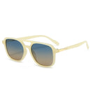 Jelly Yellow Retro Double Bridge Square Frame Polarized Sunglasses - Driving Sun Protection Eyewear