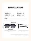 Jelly Yellow Retro Double Bridge Square Frame Polarized Sunglasses - Driving Sun Protection Eyewear