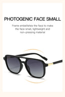 Jelly Yellow Retro Double Bridge Square Frame Polarized Sunglasses - Driving Sun Protection Eyewear